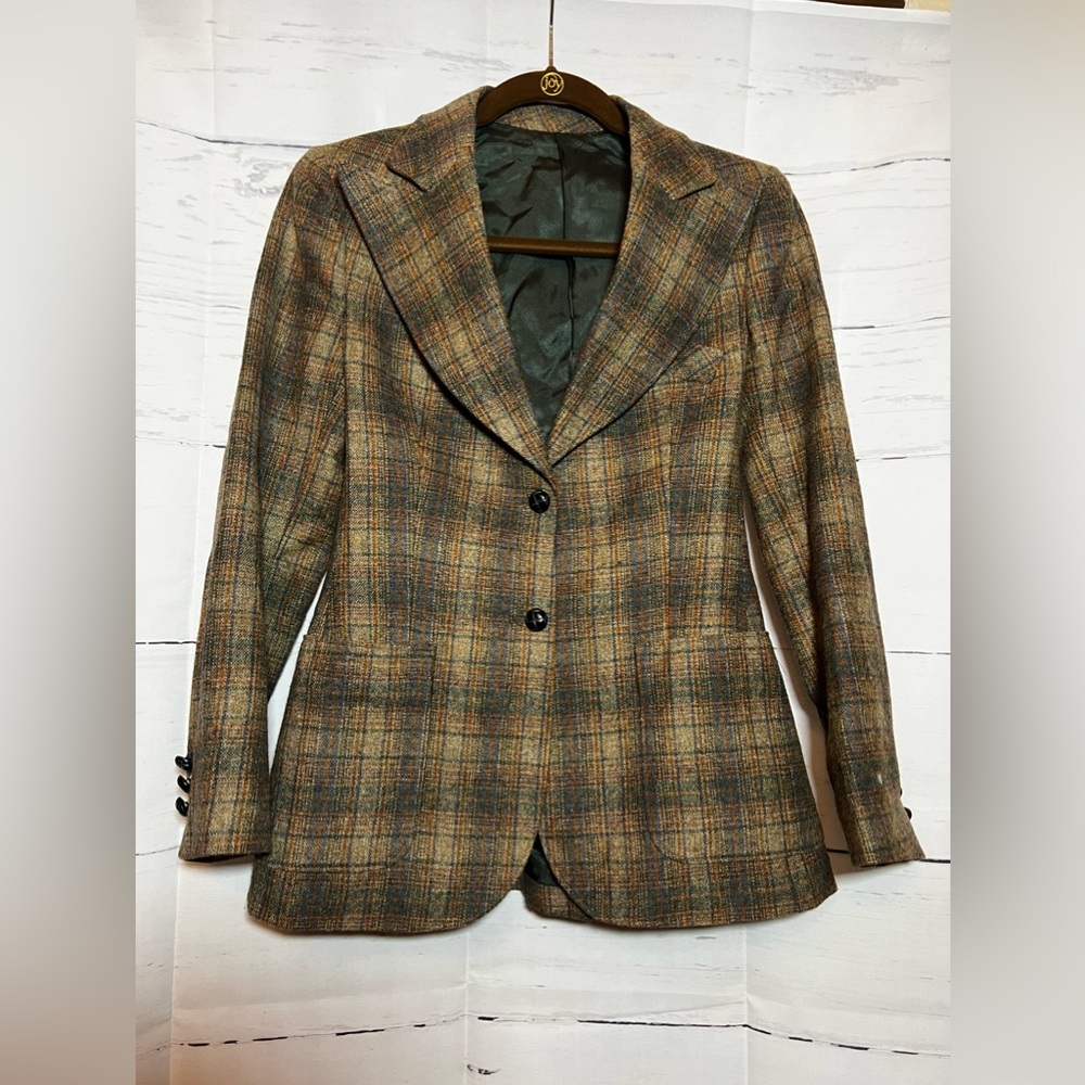 Vintage 1970 Sir For Her Plaid Women’s Blazer 100% Wool Size 2